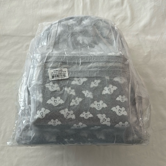 Loungefly Disney Mickey Glow in the Dark Halloween Bats AOP Mini Backpack